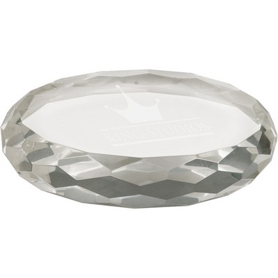 Clear Oval Crystal Paperweight (4" x 2 3/4")