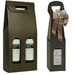 Marrone Chocolate Pebble 3 Bottle Italian Wine Carrier Box