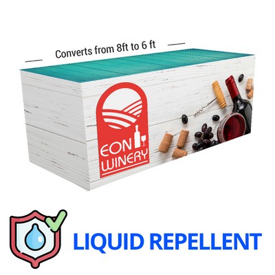 8'-6' x 30"T x 29"H Hemmed Convertible Liquid Repellent Table Throw-Full Color Print Dye Sublimation