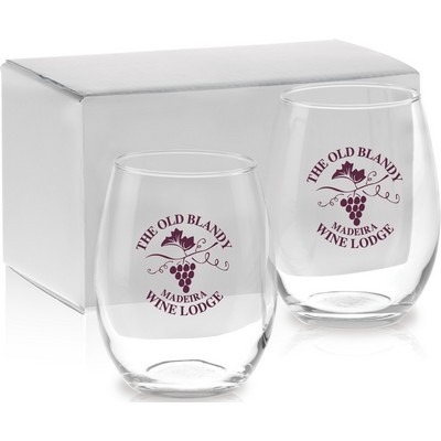 15 Oz. Stemless White Wine Gift Set