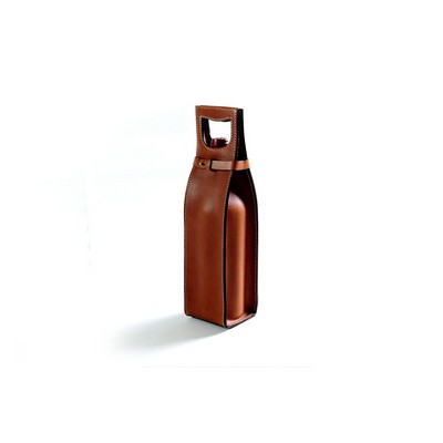 Handmade in Italy Leather Wine Carrier Tote - Borlino