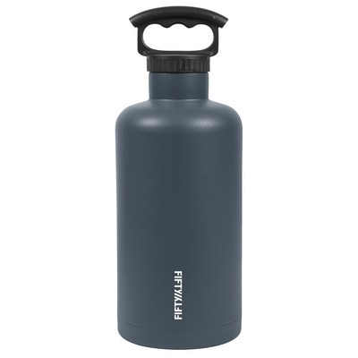 64oz Slate Grey Tank Growler with 3-Finger Grip Lid