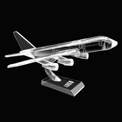 9 1/16" x 9 1/16" x 5 1/2" Crystal Air Plane Award