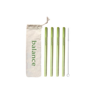 Green Bamboo Drinking Straw Kit 4 - Reusable & Organic