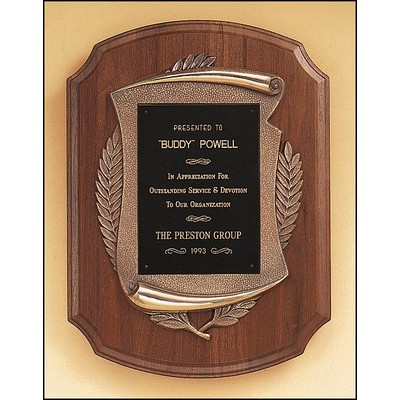 Manchester Series American Walnut Plaque w/Antique Bronze Casting (11"x 15")