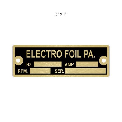 3" x 1" Aluminum ID Plates