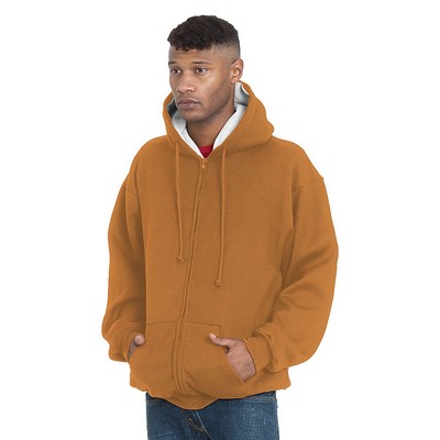 Bayside® Super Heavy 17 Oz. Thermal Lined Full Zip Hoodie w/Contrast Lining