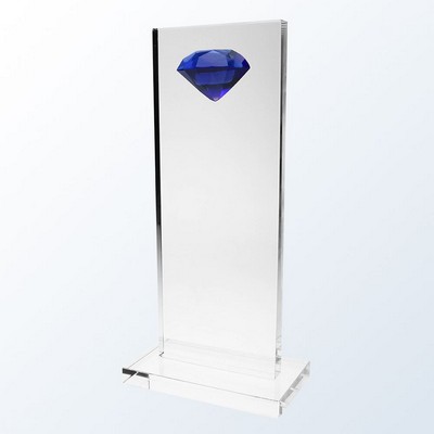 Blue Diamond High-Rise Optic Crystal Award - Large