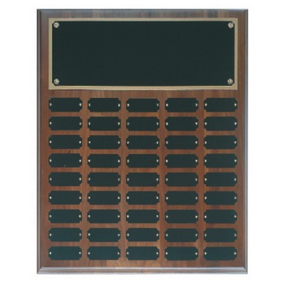 45 Plate Genuine Walnut Completed Perpetual Plaque