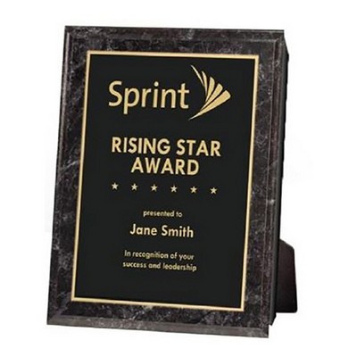 9" x 12" Engraved Value Plaque - Black Marble Panel