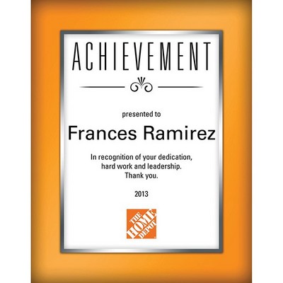 8" x 10" Splash of Color Plaque - White & Orange