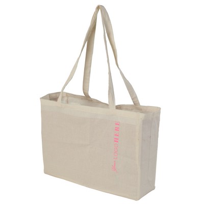 Natural Beige Cotton Tote Bag (14"x4"x10")