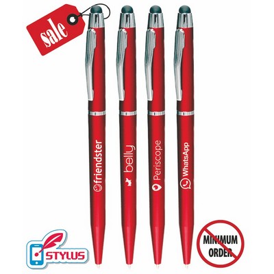 Union Printed - Appealing - Slim Stylus Twist Pen- 1-Color Print - No Minimum - 1751