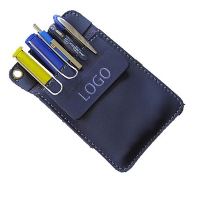 Leather Pen Pocket Pouch Work Tool For Shirts