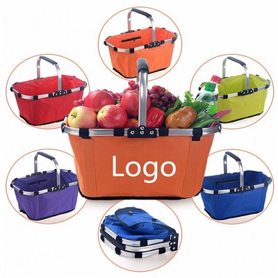 Foldable Shopping Basket Collapsible Market Picnic Storage