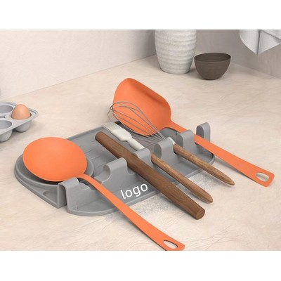 Silicone Utensil Rest with Drip Pad for Multiple Utensils, Heat-Resistant, BPA-Free Spoon Rest & Spo