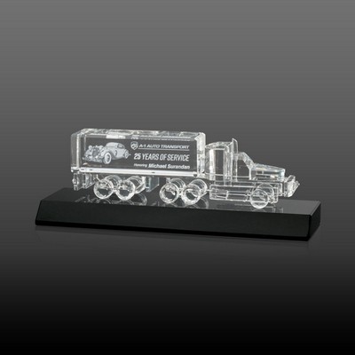 Crystal 18 Wheeler on Base (3D) - Optical/Black 5"