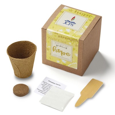 Yellow Garden of Hope Planter in Kraft Gift Box