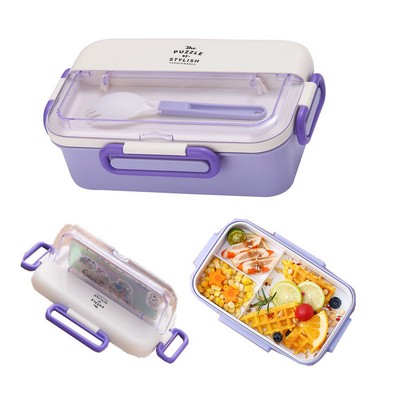 Wheat Straw Lunch Box With Stainless Steel Cutlery