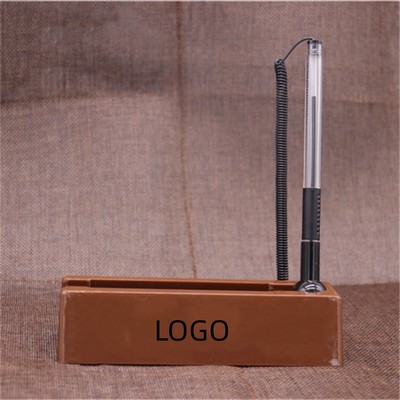 Creative Plastic Base Name Card Holder Table Ballpoint Pen