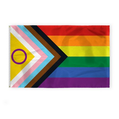 5 ' x 8 ' 1ply Nylon Intersex Progressive Pride Flag