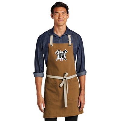 Port Authority® Canvas Full-Length Two-Pocket Apron