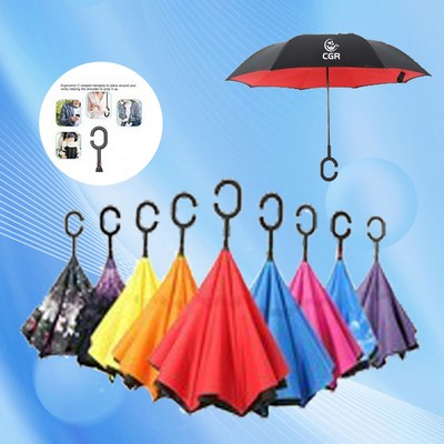 Windproof Inverted Reverse Upside Down Umbrella