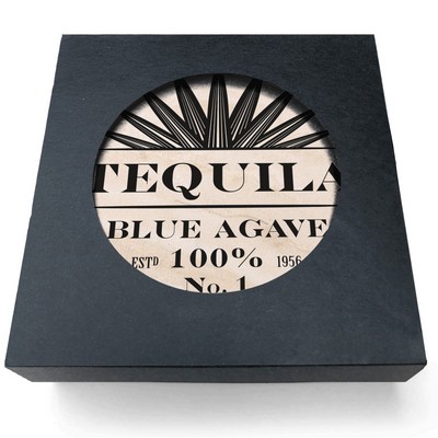 Absorbent Stone Coasters w/Upscale Digital Bkgnds | Round | 4" dia. | Set of 1 | Black Box