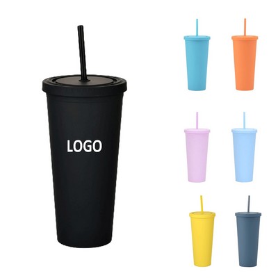 24oz Reusable Cup with Lid and Straw