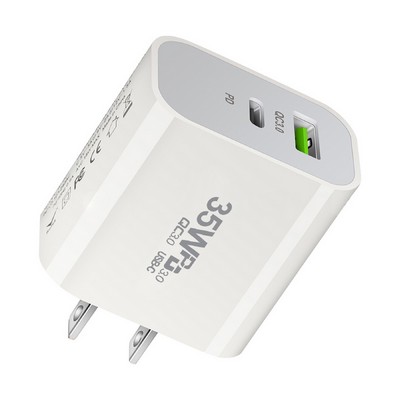 35W Multi-Port Usb Charger with USB-C Plug