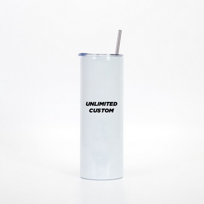 20 oz Stainless Steel Tumbler with Lid & Straw