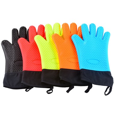 Multi-colored Silicone Oven Mitt With Sleeve