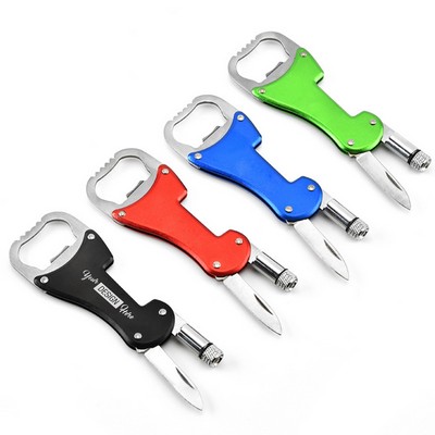 3 In 1 Bottle Opener With Knife And LED Flashlight