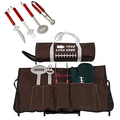 Rugby Apron BBQ Tool Set