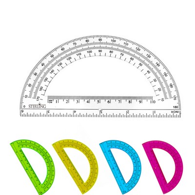 2 in 1 Plastic 6" Protractor & Ruler