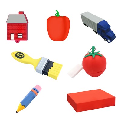 Custom Paint Brush Molded 3D PVC USB Flash Drive 1GB