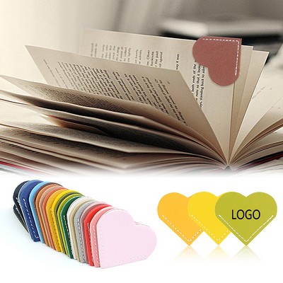 PU Leather Heart Bookmark