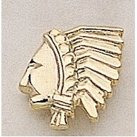 Hatchet Face Indian Head Marken Design Cast Lapel Pin (Up to 3/4")