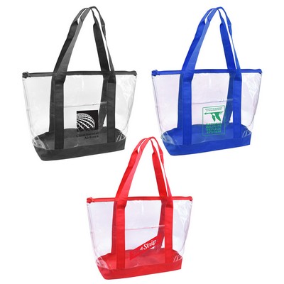 Transparent Zippered Tote Bag