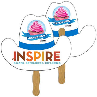 Cowboy Hat Hand Fan Full Color (2 Sides)