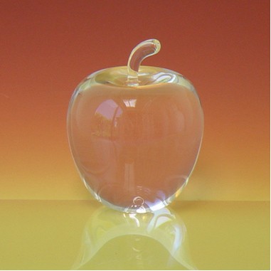 Optic Crystal Apple Paperweight Large - Screen