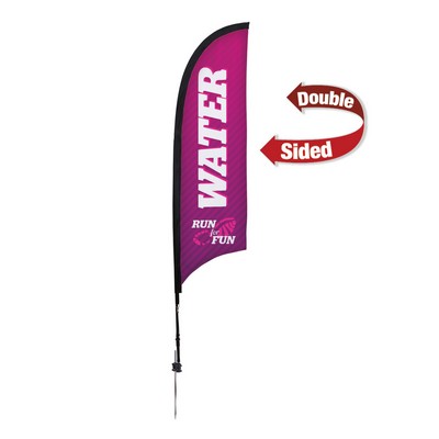 7' Premium Razor Sail Sign Flag, 2-Sided, Ground Spike