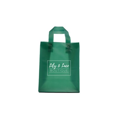 Frosted Evergreen Colored Poly Flexi-Loop Bag/ 4 Mil (8"x5"x10")