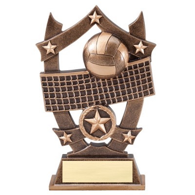 Volleyball Stars Resin Award - 6 1/4"