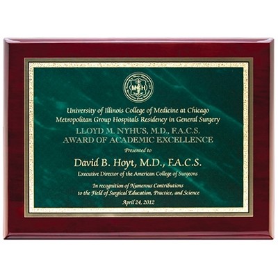 Engraved Award on a Piano Finish Plaque (8"x10")