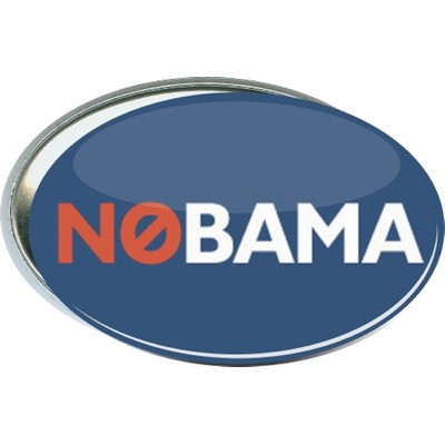 Political - Nobama - 2 3/4 X 1 3/4 Inch Oval Button