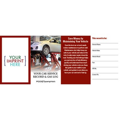 Your Car Service Record & Gas Log Pocket Pamphlet