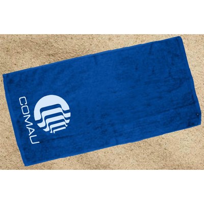 Velour Beach Towel 30X60 - Royal (IMPRINTED)