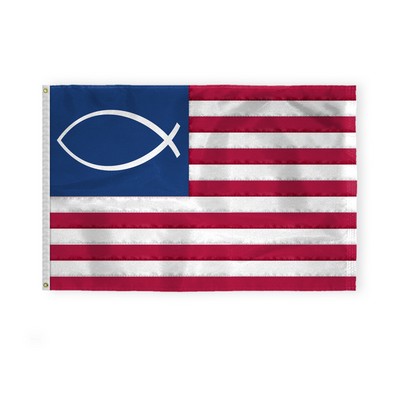 Jesus Fish Deluxe Flags 4x6 foot