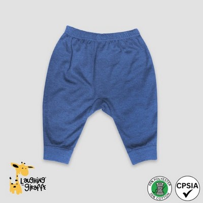 Baby Jogger Pants Denim Heather Blue 65% Polyester 35% Cotton- Laughing Giraffe®